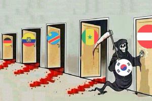 “洪明甫诅咒”!韩国球迷:那些小组赛末轮未帮韩国的,纷纷出局